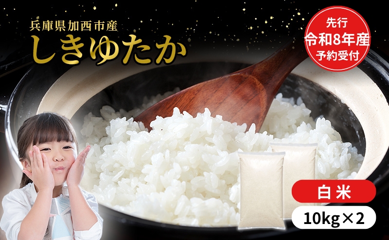 【令和8年産 先行受付】しきゆたか 白米 20kg (10kg×2)