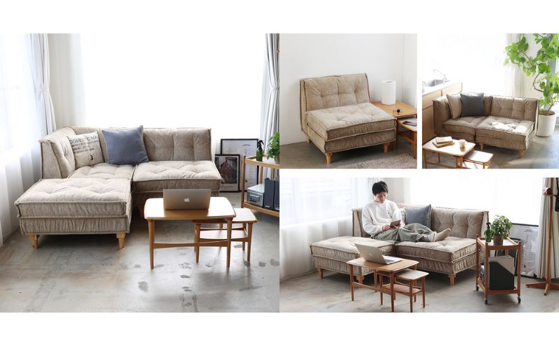 期間限定寄附額 ソファ Herit. Block Sofa 2点セット インテリア 家具 おしゃれ 日用品 市場家具