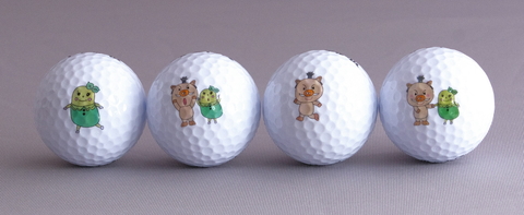 【ふるさと納税】ぶっとびボール　4個 イラスト ゴルフボール