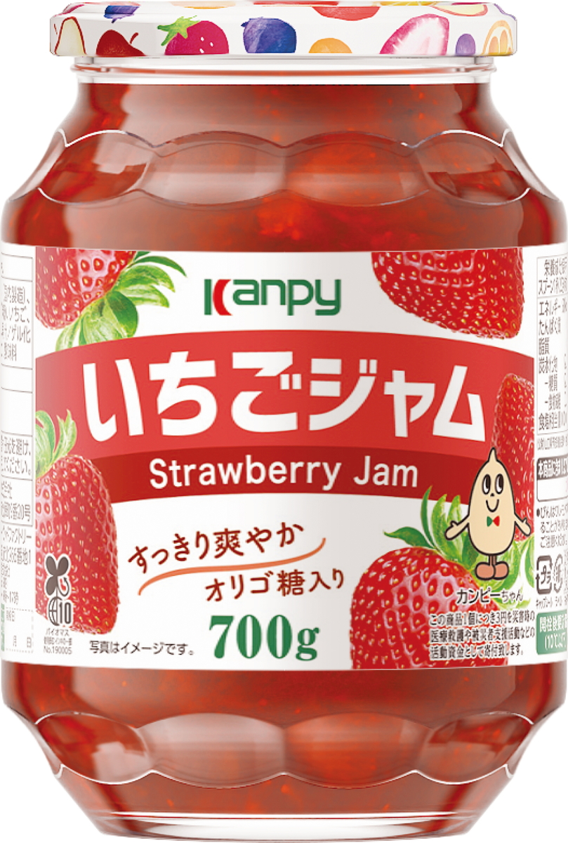 カンピー　いちごジャム 700ｇ　1ケース（6本入） 果実感たっぷり、オリゴ糖配合ですっきり爽やか。毎朝が楽しみになる大容量ジャム。