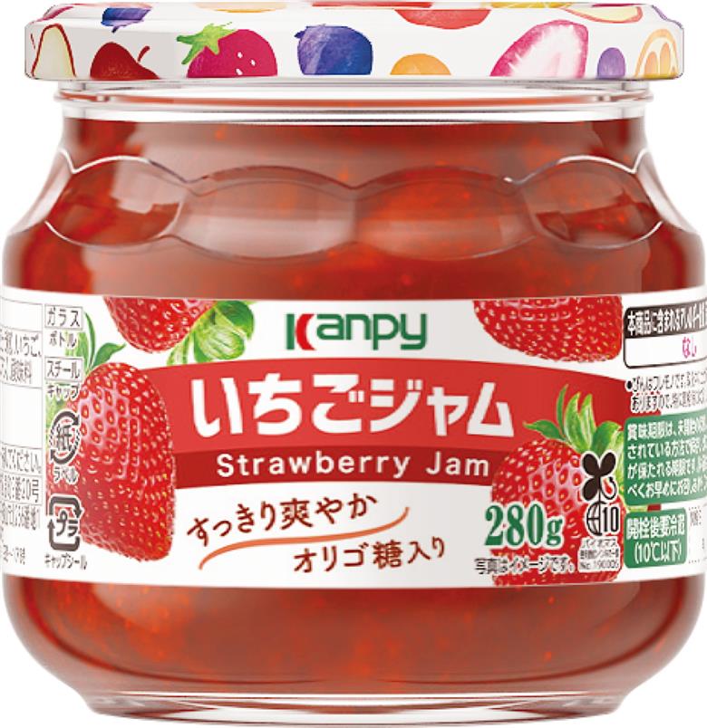 カンピー　いちご ジャム 280ｇ 1ケース（6本入） 果実感たっぷり、オリゴ糖配合ですっきり爽やか。毎朝が楽しみになるジャム。