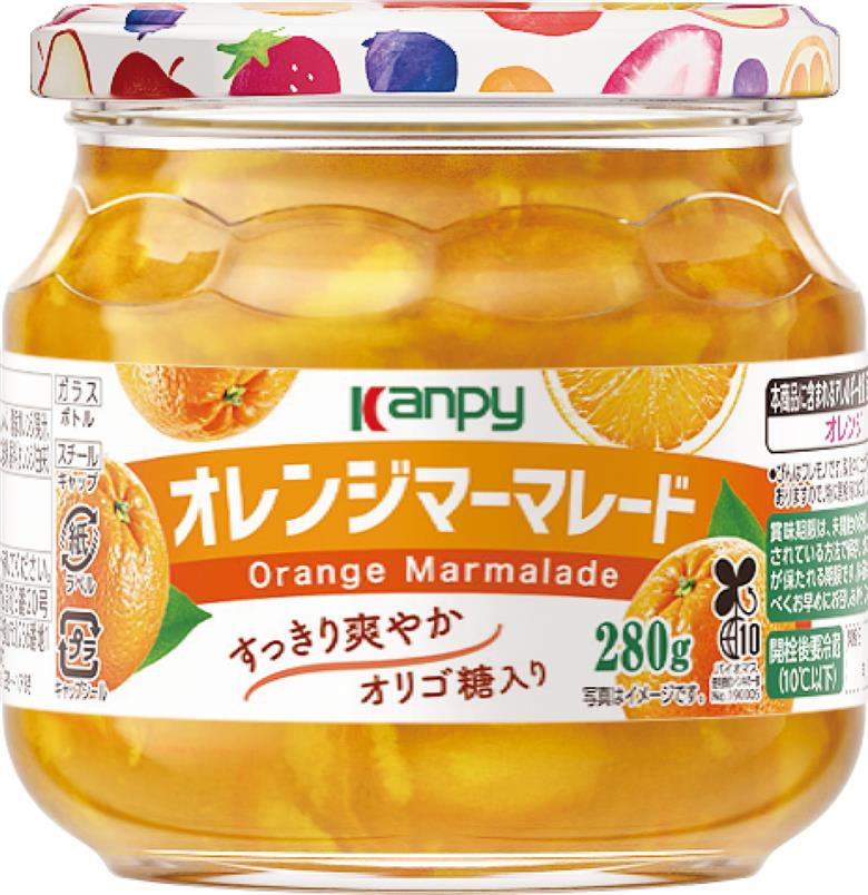 カンピー　オレンジマーマレード 280ｇ 1ケース（6本入） 果実感たっぷり、オリゴ糖配合ですっきり爽やか。毎朝が楽しみになるジャム。