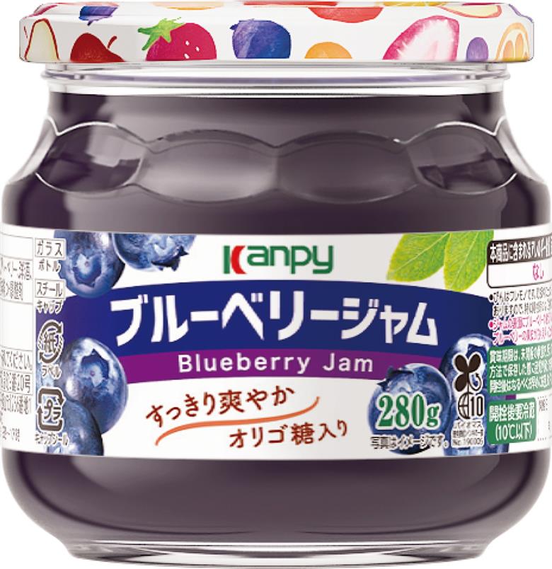 カンピー　ブルーベリー ジャム 280ｇ 1ケース（6本入） 果実感たっぷり、オリゴ糖配合ですっきり爽やか。毎朝が楽しみになるジャム。