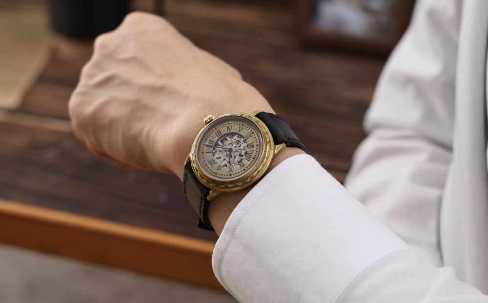 ハンドメイド腕時計（機械式自動巻）ATS-WR641  手作り カスタム腕時計 個性的 一点物 アンティーク ギフト メンズ レディース ユニセックス プレゼント