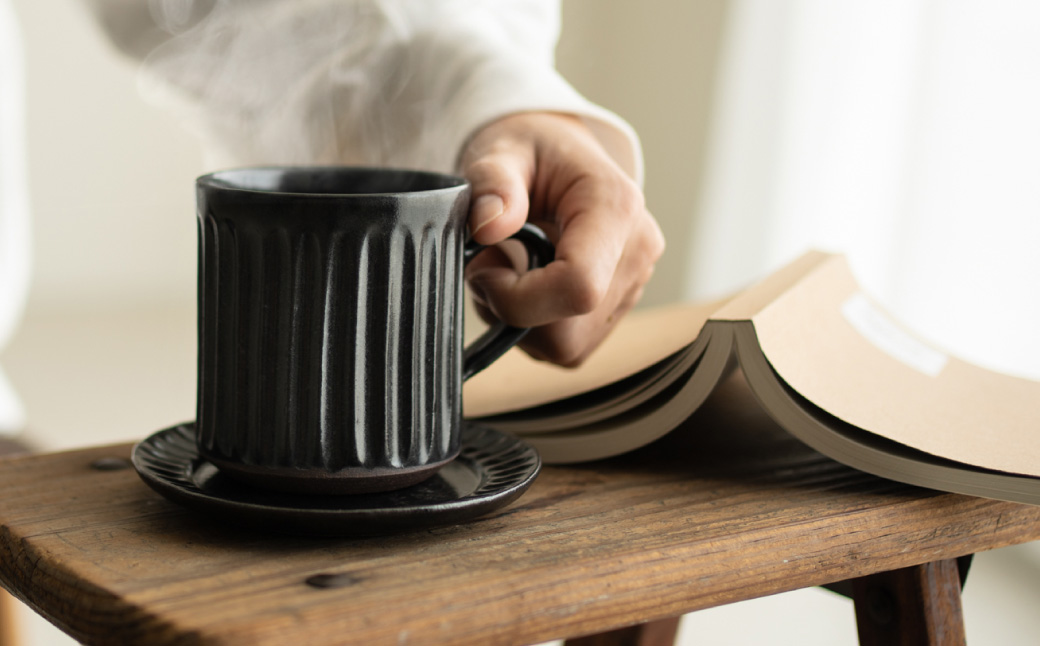 TANBASTYLE カップ＆ソーサー ペアセット 日本六古窯 丹波焼 立杭焼 コーヒー 紅茶 キッチン カフェ レストラン ナチュラル デザイン おしゃれ ペアマグ お祝い 誕生日 プレゼント 電子レンジ対応 食洗器対応 丹波スタイル