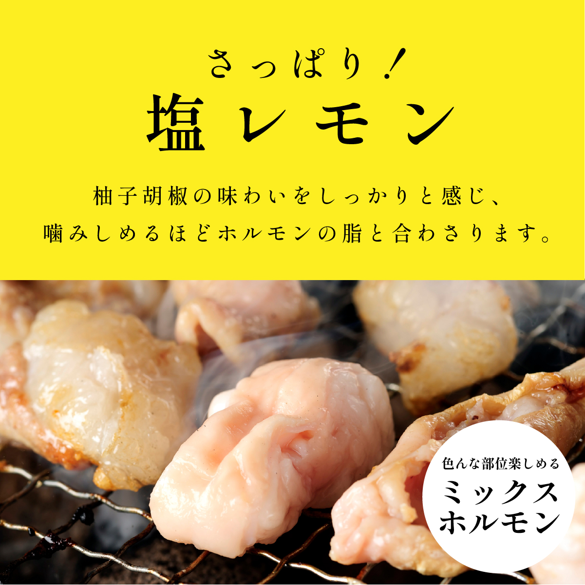 国産黒毛和牛 タレ漬けホルモンミックス塩レモン 250g x 2袋