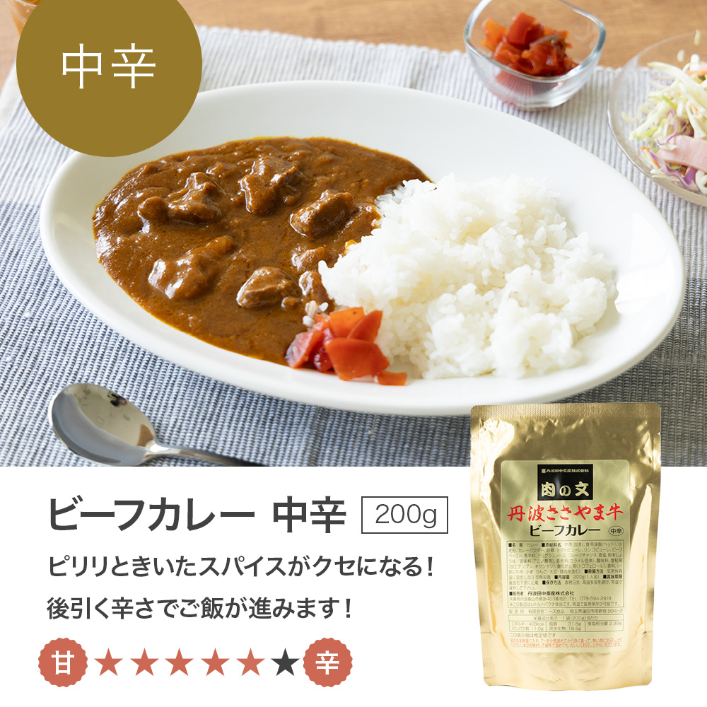 丹波ささやま牛　ビーフカレー(中辛)　【ポスト投函でお届け】