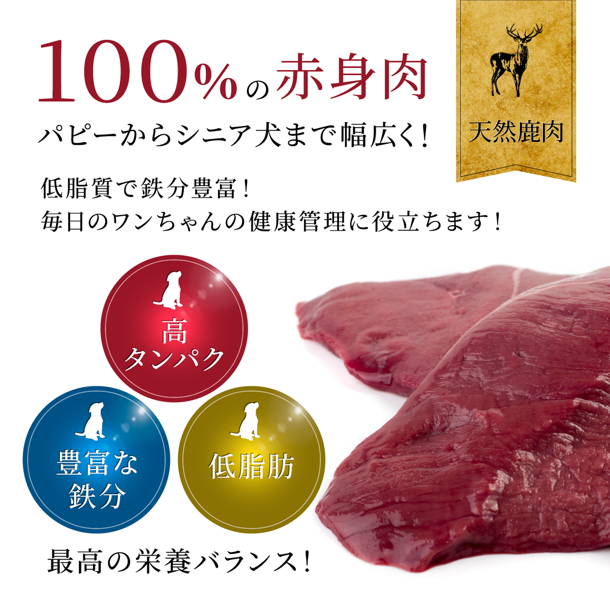 ドッグフード 無添加 鹿ジャーキー 40ｇ x 3袋