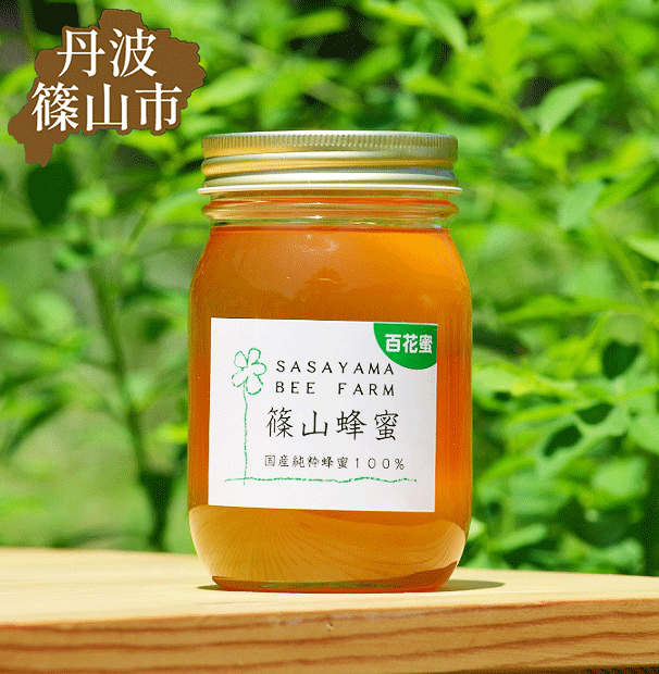 丹波篠山で採れた100％天然の生ハチミツ 篠山蜂蜜 百花蜜 500g