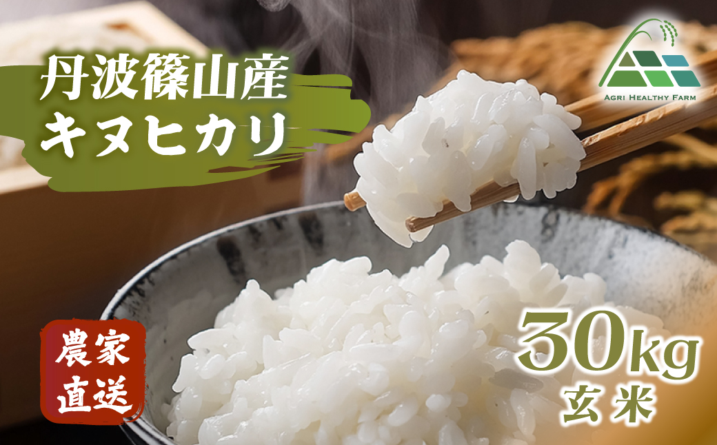 【2025年産】丹波篠山産キヌヒカリ 玄米 30kg 兵庫県 丹波篠山市 げんまい 100％単一原料米 産地直送米 おいしい お米 精米 ブランド おこめ 健康 送料無料 おすすめ 人気 口コミ