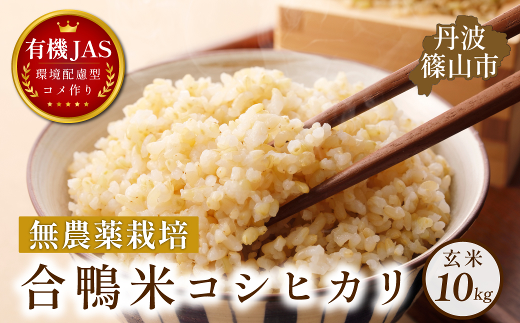 〈令和８年産早期予約〉合鴨米 有機JAS認定 無農薬栽培コシヒカリ玄米10kg(5kg×2袋)