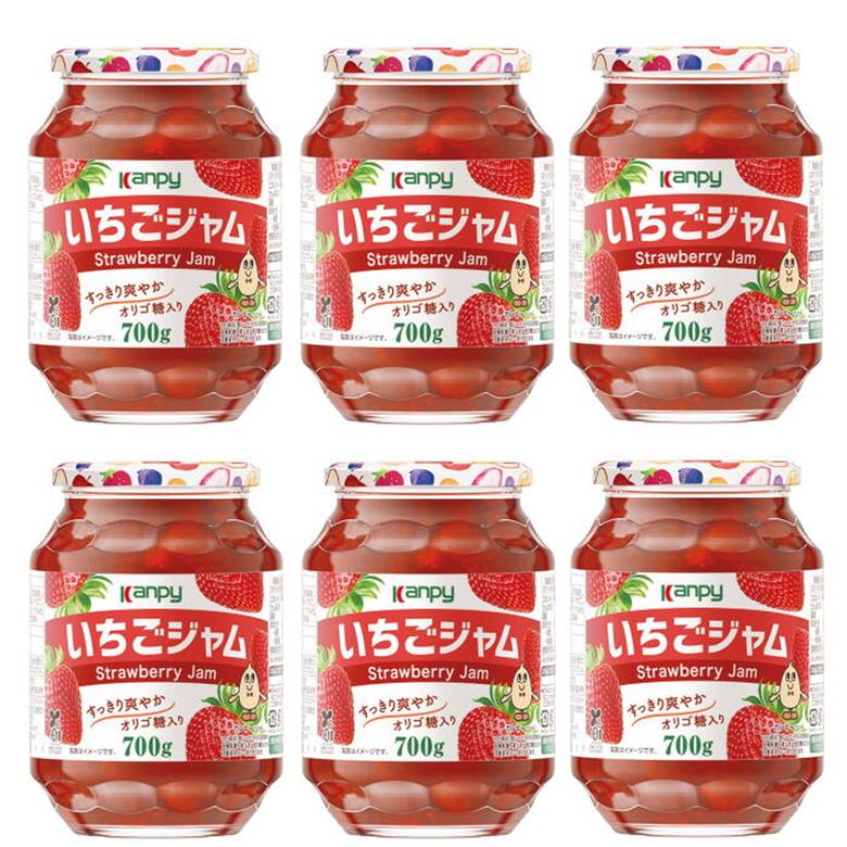 カンピー　いちごジャム 700ｇ　1ケース（6本入） 果実感たっぷり、オリゴ糖配合ですっきり爽やか。毎朝が楽しみになる大容量ジャム。