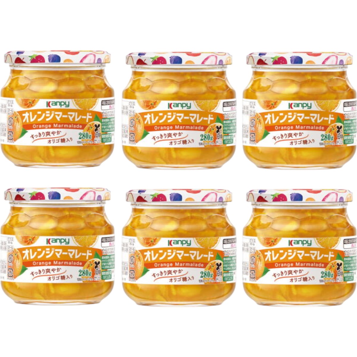 カンピー　オレンジマーマレード 280ｇ 1ケース（6本入） 果実感たっぷり、オリゴ糖配合ですっきり爽やか。毎朝が楽しみになるジャム。