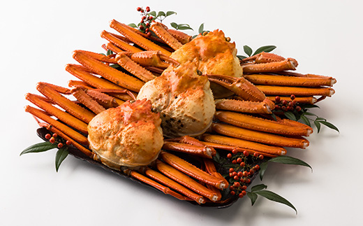 兵庫県香住産 特選釜茹で香住ガニ(紅ズワイガニ)3匹入(約2.2～2.4kg)＜冷凍＞【9月発送】【配送不可地域：離島】