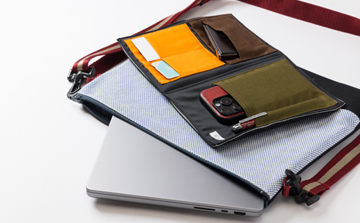 yabu+ サコッシュ青刺子