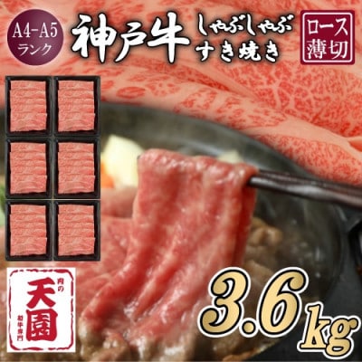 【毎月定期便】【ふるさと納税】神戸牛 霜降り 肩ロース しゃぶしゃぶすき焼き600g×全6回【配送不可地域：離島】