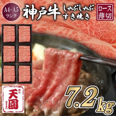 【毎月定期便】【ふるさと納税】神戸牛 霜降り 肩ロース しゃぶしゃぶすき焼き1200g×全6回【配送不可地域：離島】