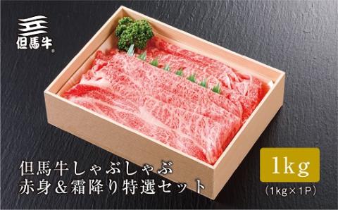 【但馬牛】 しゃぶしゃぶ 赤身＆霜降り 特選セット1kg【配送不可地域：離島】