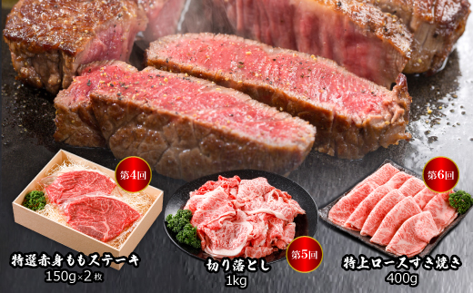 【毎月定期便】平山牛舗おすすめの「神戸牛(神戸ビーフ)」おたのしみ(ギフトに嬉しい化粧箱仕様)全6回【配送不可地域：離島】