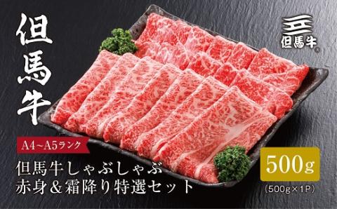 【但馬牛】しゃぶしゃぶ赤身＆霜降り 特選セット500g【配送不可地域：離島】