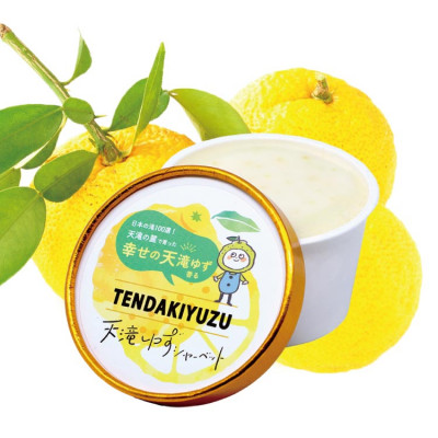 天滝ゆずのシャーベット(6個入り)星と語る森と清流のまち大屋町筏で採れたゆずをふんだんに使いました【配送不可地域：離島】