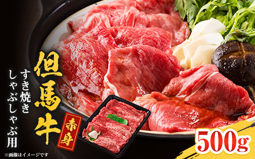 但馬牛　赤身スライス(モモ・肩部位)500g【配送不可地域：離島】