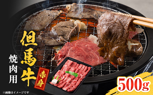 但馬牛　焼肉用(モモ・肩部位)500g【配送不可地域：離島】