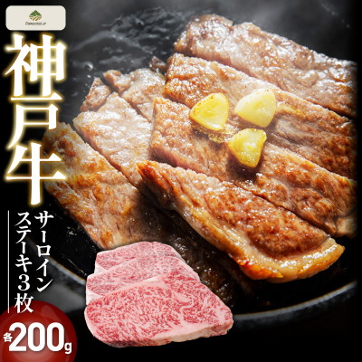 神戸牛サーロインステーキ　3枚(各200g)FS70【配送不可地域：離島】