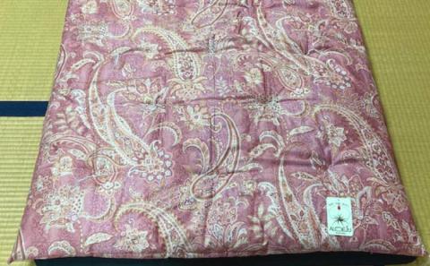 素朴なコットン敷パッド＜抗菌・防ダニ＞/シングル・レッド