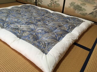 【浅井ふとん店】［抗菌・防ダニ］素朴なコットン掛け布団/シングル・ブルー