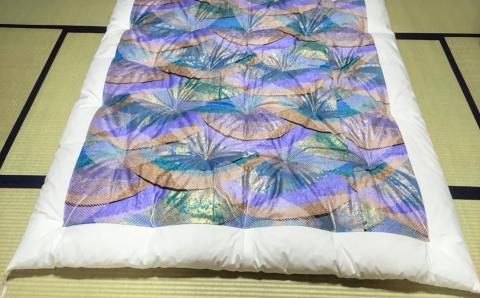 【浅井ふとん店】昭和レトロなコットン掛け布団/シングル・ブルー