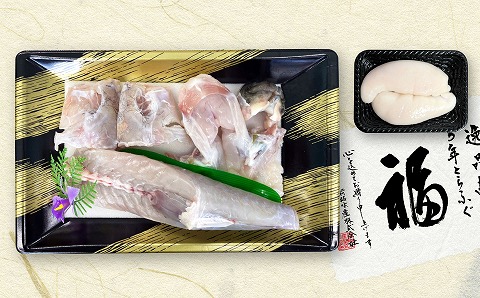 【冷蔵配送】淡路島3年とらふぐ（活身欠き【ミガキ】１匹分）白子付◆配送12月1日～2月28日