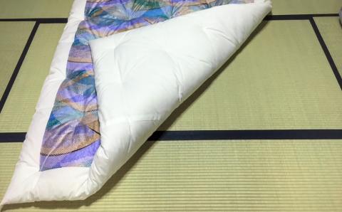 【浅井ふとん店】昭和レトロなコットン掛け布団/シングル・ブルー