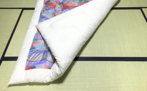 【浅井ふとん店】昭和レトロなコットン掛け布団/シングル・レッド