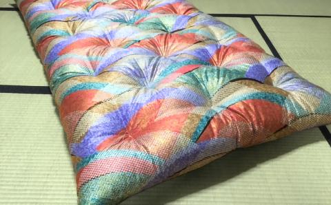 【浅井ふとん店】昭和レトロなコットン掛・敷布団セット/シングル・レッド