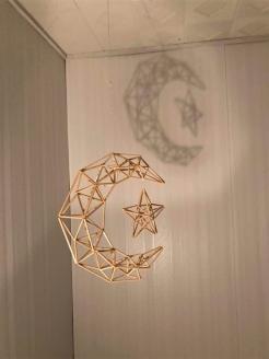 幻想的で美しい癒しのインテリア 【Papilio】光のモビール「ヒンメリ」　月と星