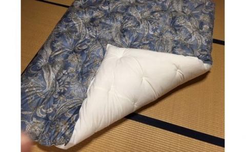 側生地はコットン100％・中わたにはコットン95％使用しています。 『洋風仕立て・コットン95％』掛け布団＜抗菌・防ダニ＞/シングル・ブルー