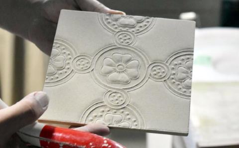 【淡陶社】マジョリカタイル　和華　WAKA - 水色