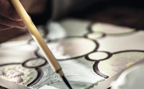 【淡陶社】マジョリカタイル　和華　WAKA - 水色