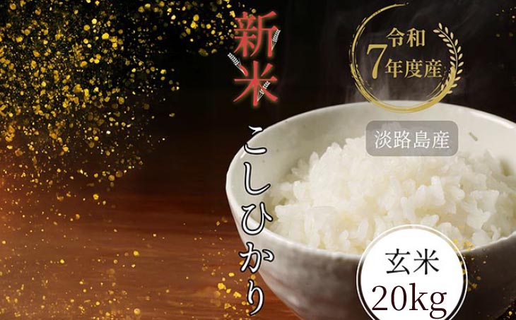 令和7年産新米　淡路島産こしひかり　玄米20㎏