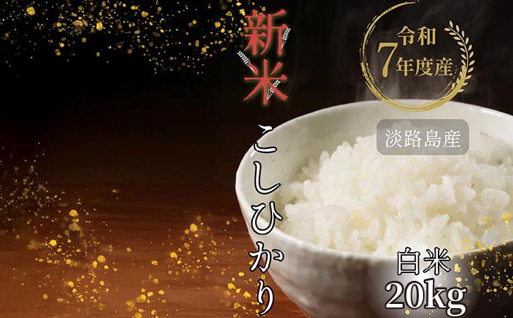 令和7年産新米　淡路島産こしひかり　白米20㎏