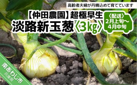 【新玉予約！】【仲田農園】超極早生新玉葱「福寿玉ねぎ」3kg◆配送2月上旬～４月中旬