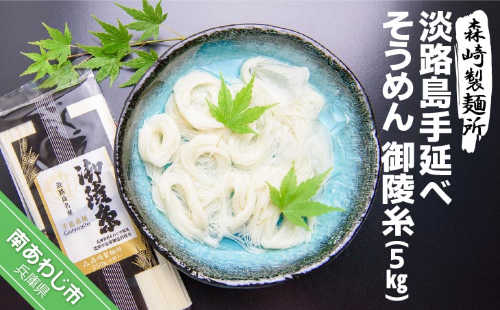 【森崎製麺所】淡路島手延素麺　御陵糸　5束×20個