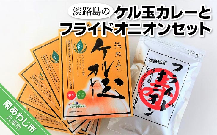 淡路島のケル玉カレーとフライドオニオンセット