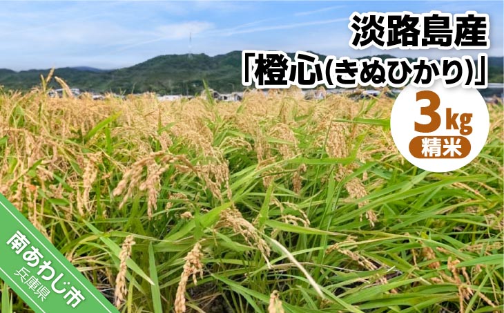 令和７年度産 新米 淡路島産「橙心(きぬひかり)」　精米3kg　◆配送9月末～