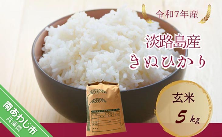 令和7年産新米　淡路島産キヌヒカリ　玄米5㎏