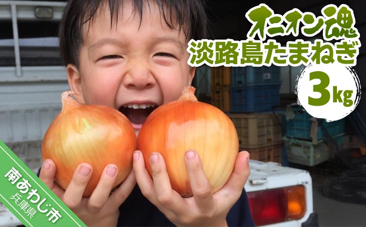 【オニオン魂】 淡路島たまねぎ　3kg　◆配送６月上旬～翌年２月末
