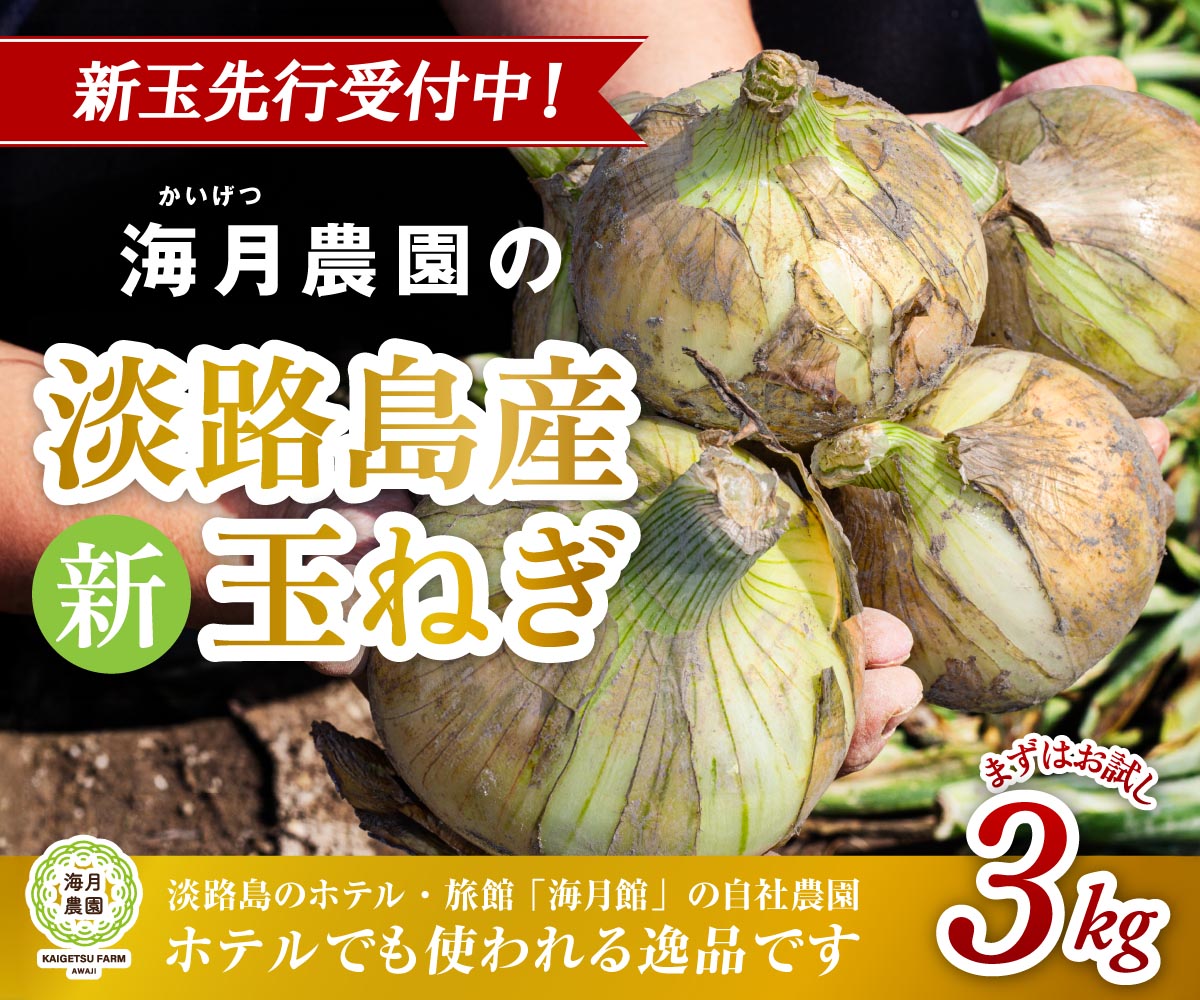 海月館 自社農場栽培！淡路島産 新玉ねぎ 3kg