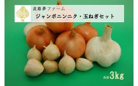 淡路夢ファームの特別セットができました! [淡路夢ファーム] ジャンボニンニク・玉ねぎセット3kg