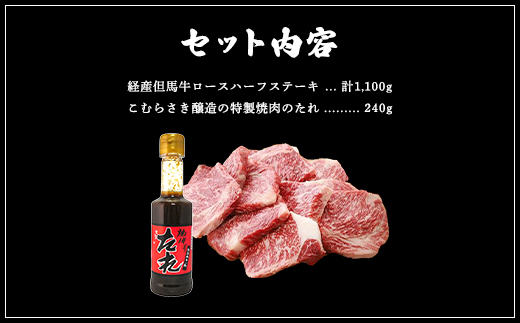 経産但馬牛ロースハーフステーキ1,100ｇ（9～12枚） AS2I6
